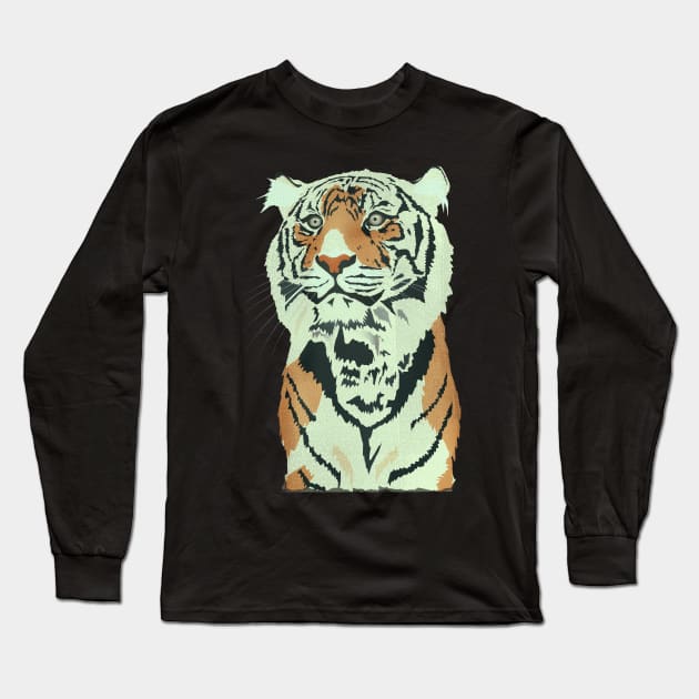 Sad Tiger Long Sleeve T-Shirt by Sybille